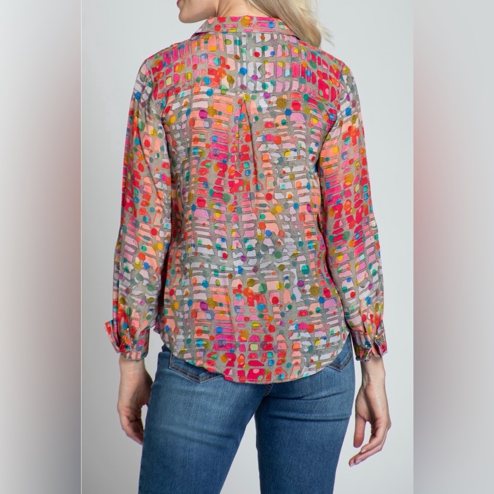 APNY overlapping circles print shirt in red multi - Picture 2 of 2